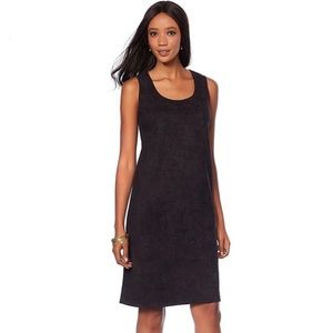 Slinky Brand Black Faux Suede Tank Dress
